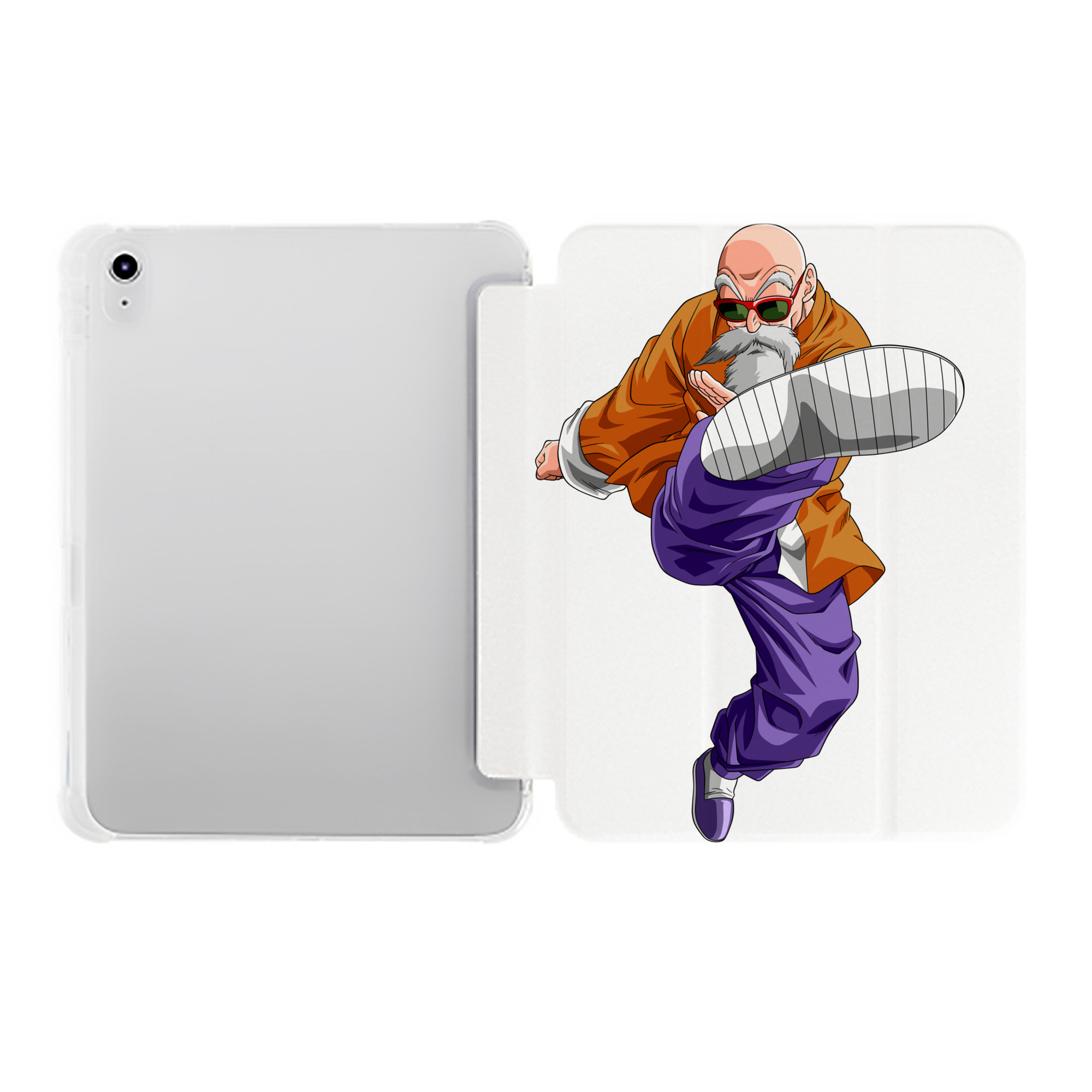 （画像用） ドラゴンボール 亀仙人（かめせんにん） DRAGON BALL Master Roshi Kame Sennin IPad ケース ペン収納付き 三つ折りスタンド PUレザー×シリコン 対応機種9.5/10.5/10.9インチ